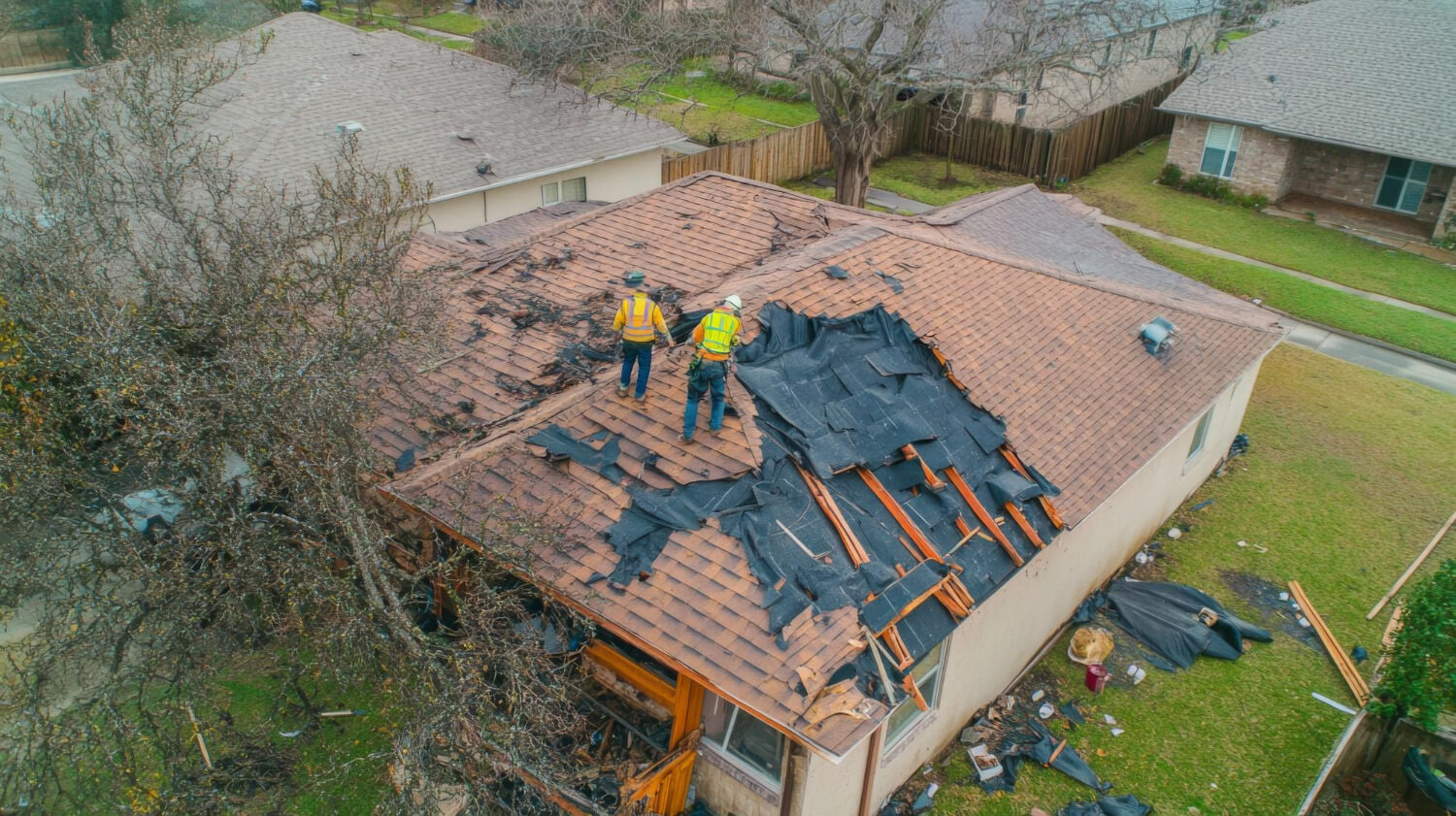 residential roof repair section image